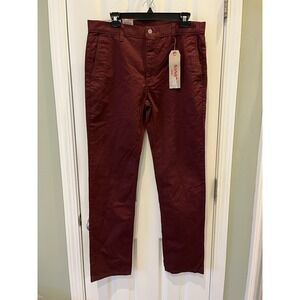 NWT Levi's 511 Slim Fit Jeans Men's Sz 33x32 Burgundy White Tab Mid Rise